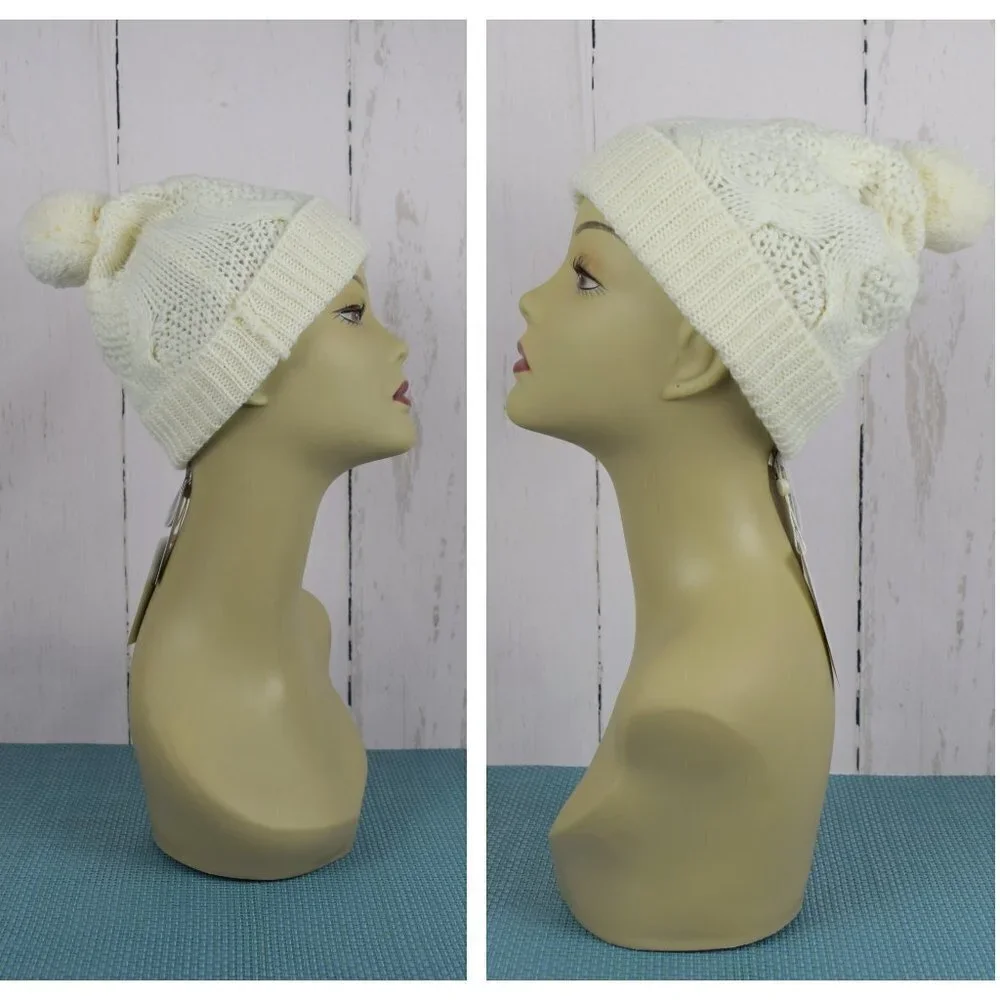 NWT Joie Macia Beanie Ribbed Pom Hat Wool Blend Unisex